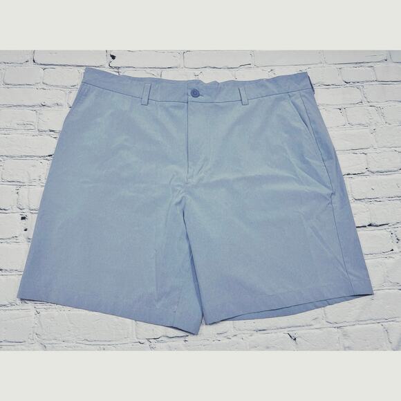 Vineyard Vines Men's Flat Front Shorts - Light Blue and Navy - Picture 5 of 7